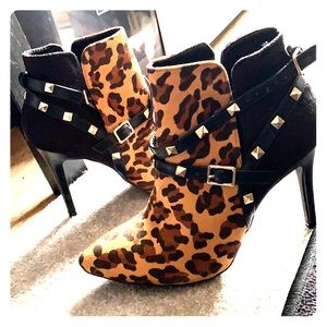 Leopard suede booties size 7 1/2 worn once